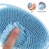 OSALADI 2pcs Silicone Shower Body Scrubber Bath Brush Set Oval Square Exfoliating Brushes with Hanging Loop for Men and Women Skin Cleansing in Shower view 3