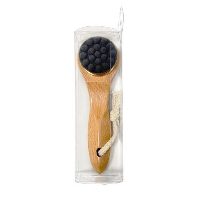 Dry Brush for Face Wood Handle Scrubber Nose Jaw Neck