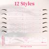 12 Pcs Eyebrow Stencils for Shaping, 12 Styles Reusable Eyebrow Template Kit with Elastic Band, Soft Plastic Brow Stencil Tools for Beginners & DIY Makeup (Clear) view 2