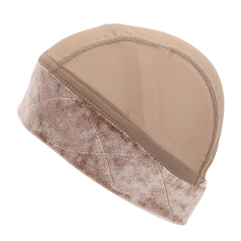 Yechiry Wide Wig Grip Cap, Non Slip Band with Adjustable Touch Fastener, Breathable Mesh Liner Cap for Full Lace Wigs and Thinning Hair (Light Brown)