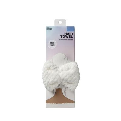 TCHFJBI Microfiber Hair Towel with Bow, White