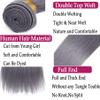Peenoll 26 Inch Straight Wave Human Hair Single Bundle Sliver Grey Weave One Bundle Human Hair Unprocessed Brazilian Virgin Quick Weave Hair Extension for Black Women view 4