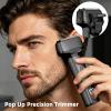 Men's Electric Shaver, Foil Shaver with Floating Blade, Wet and Dry Electric Shaver for Men with Pop Up Precision Trimmer, Type-C Rechargeable, Waterproof, Smart LED (Black) view 4