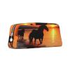 FodPand Leather Makeup Bag for Purse Travel, Sunsets Lake Horses Pencil Case Zipper Toiletry Bag Small Cosmetic Bag view 2
