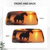 FodPand Leather Makeup Bag for Purse Travel, Sunsets Lake Horses Pencil Case Zipper Toiletry Bag Small Cosmetic Bag view 3