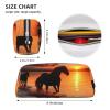 FodPand Leather Makeup Bag for Purse Travel, Sunsets Lake Horses Pencil Case Zipper Toiletry Bag Small Cosmetic Bag view 4