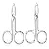 2 PCS Scissor Tweezers for Eyebrows, Metal Straight Tip Scissor Tweezers with Handles, Flat Plucker Tweezers Scissors for Remover Facial Hair and Eyebrow Care(Silver) view 1