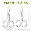 2 PCS Scissor Tweezers for Eyebrows, Metal Straight Tip Scissor Tweezers with Handles, Flat Plucker Tweezers Scissors for Remover Facial Hair and Eyebrow Care(Silver) view 2