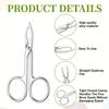 2 PCS Scissor Tweezers for Eyebrows, Metal Straight Tip Scissor Tweezers with Handles, Flat Plucker Tweezers Scissors for Remover Facial Hair and Eyebrow Care(Silver) view 3