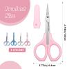 BOHUIZ 4Pcs Eyebrow Scissors, Curved Beauty Trimming Scissors for Eyebrow view 4