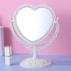 Alipis Double-Sided Cosmetic Mirror 2pcs Set Rotatable Tabletop Vanity Mirrors in Beige Heart Oval Shapes Desktop Makeup for Personal Care and Dressing Table Use view 4
