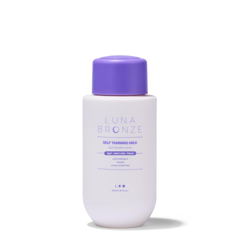 Luna Bronze Self Tanning Milk, Clear Buildable Sunless Tanner, 9.1 fl oz