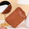 Pongnas Foldable Standing Makeup Bag for Travel with 2 Dividers Hard Base One Press Open Compact Cosmetic for Women Space Saving Nylon Toiletry Case in Brown view 2
