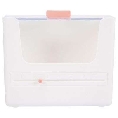 TINEASUR Cosmetic Storage Box with Lid, Dustproof Makeup Organizer for Vanity, Plastic Desktop Cabinet for Skincare and Jewelry Storage, White