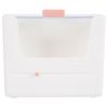 TINEASUR Cosmetic Storage Box with Lid, Dustproof Makeup Organizer for Vanity, Plastic Desktop Cabinet for Skincare and Jewelry Storage, White view 1