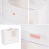 TINEASUR Cosmetic Storage Box with Lid, Dustproof Makeup Organizer for Vanity, Plastic Desktop Cabinet for Skincare and Jewelry Storage, White view 4