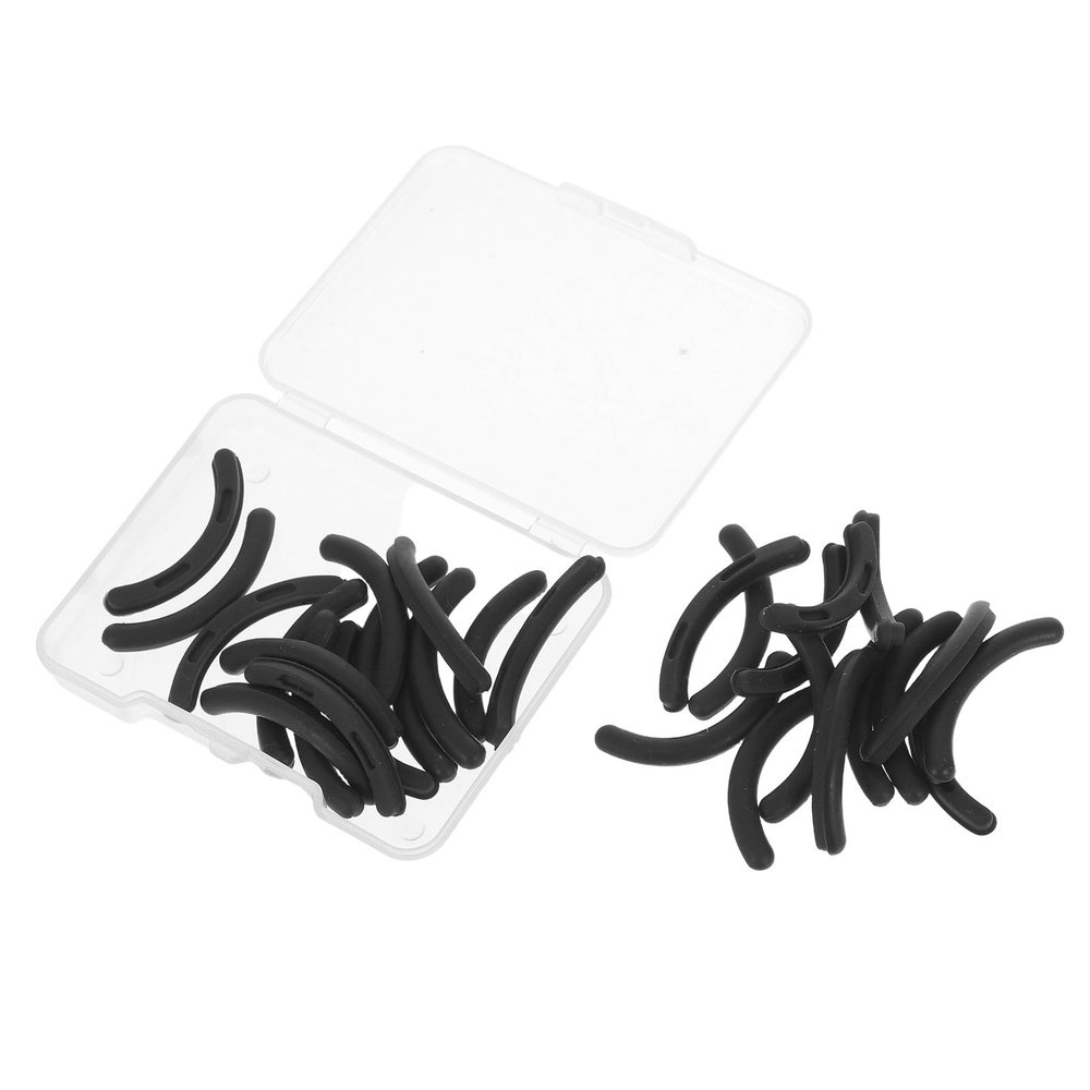 Hohopeti 30pcs Eyelash Curler Rubber Replacement Pads Lash Curler Refill Cushions with Storage Box Cosmetic Accessory Black