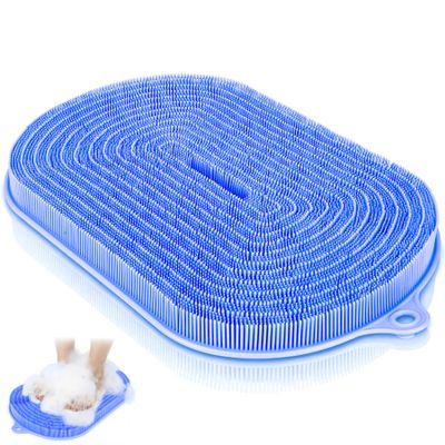 Shower Foot Scrubber Mat 21.3" x 14", Extra Large Silicone Foot Cleaner