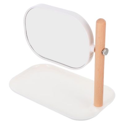 VICASKY Oval Swivel Vanity Mirror with Storage Tray Compact Oval Desktop Makeup Mirror for Bedroom and Office for Daily and Professional Use