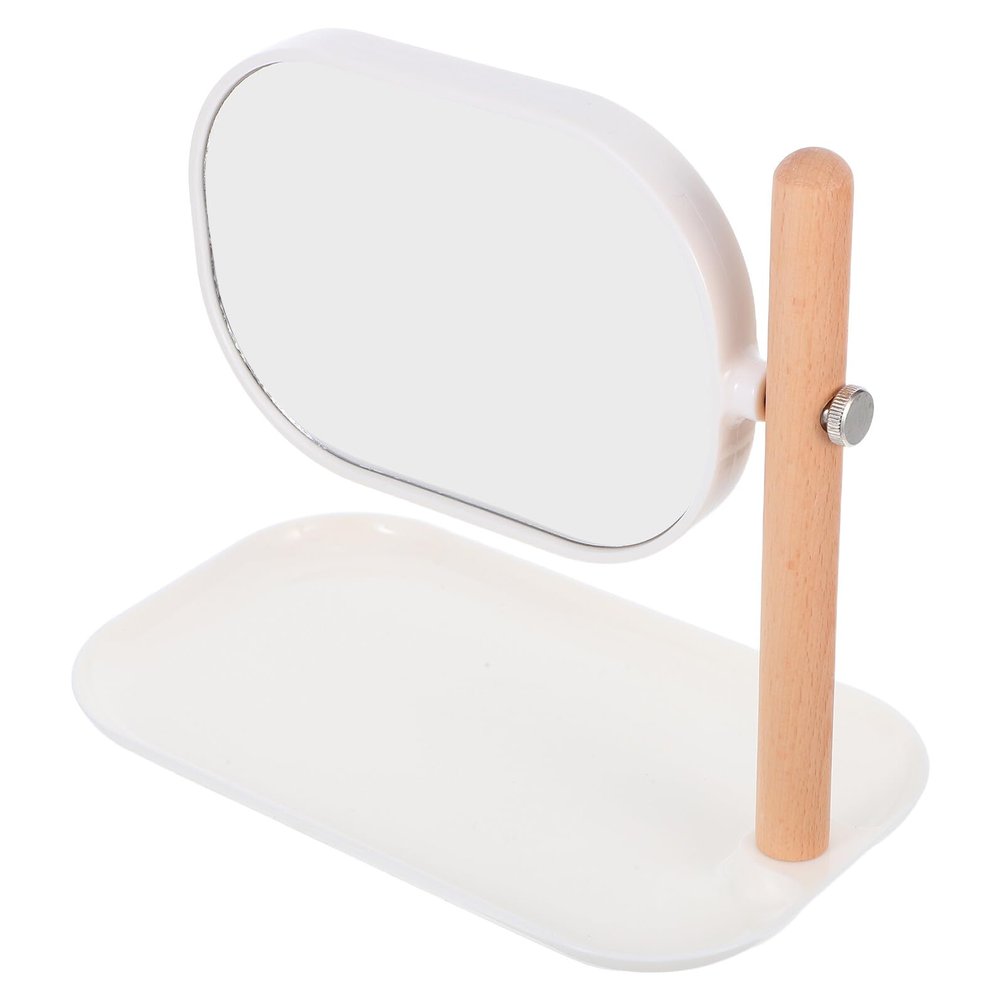 VICASKY Oval Swivel Vanity Mirror with Storage Tray Compact Oval Desktop Makeup Mirror for Bedroom and Office for Daily and Professional Use
