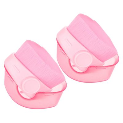 Didiseaon 2pcs Portable Powder Foundation Brush with Protective Cover, Oval Shape High-density Makeup Brushes for Liquid and Loose Powder, Travel-friendly Concealer Applicator for Women