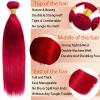 Condescension 1 Bundle Human Hair 28 Inch Straight Wave Human Hair Single Bundle 100g/Pc Pure Sliver Red Unprocessed Brazilian Virgin Quick Weave Hair Bundle for Black Women view 2