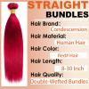 Condescension 1 Bundle Human Hair 28 Inch Straight Wave Human Hair Single Bundle 100g/Pc Pure Sliver Red Unprocessed Brazilian Virgin Quick Weave Hair Bundle for Black Women view 3
