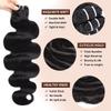 17A Brazilian Raw Virgin Body Wave Bundles Human Hair, 100% Unprocessed, Soft and Shinny, No Tangle No Shedding, 3 Bundles 22 24 26 Inch Natural Black for Sew-In & Quick Weave view 4