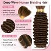 FONFUNY Human Braiding Hair for Boho Braids 120g Deep Wave Boho Bulk Human Hair for Braiding Knotless 12A Curly Wet and Wavy Bohemian Braids No Weft 3 Bundles/Pack Chocolate Brown 20 In view 2