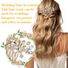2Pcs Bridal Wedding Hair Comb, Gold Rhinestone Hair Piece, Gold Sparkle Crystal Hairs Accessories for Bride Bridesmaids Women Girls Wedding Party view 2