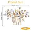 2Pcs Bridal Wedding Hair Comb, Gold Rhinestone Hair Piece, Gold Sparkle Crystal Hairs Accessories for Bride Bridesmaids Women Girls Wedding Party view 3