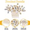2Pcs Bridal Wedding Hair Comb, Gold Rhinestone Hair Piece, Gold Sparkle Crystal Hairs Accessories for Bride Bridesmaids Women Girls Wedding Party view 4