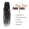 Toyotress Deep Wave Locs Crochet Hair - 14 Inch 8 Packs Curly Faux Locs Crochet Hair, Natural Black Ocean Wave Locs Pre-Looped Short Soft Locs Braiding Hair (14 Inch, 1B-8P) view 3