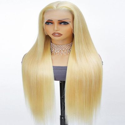 Stybee 34 Inch 13x6 Hd Lace Front Wigs Human Hair 200% Density Straight Blonde Lace Front Wigs Human Hair Real Virgin Hair Easy to Bleach and Dye No Bad Smell True Length Longer Lifespan Pre-Plucked