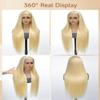 Stybee 34 Inch 13x6 Hd Lace Front Wigs Human Hair 200% Density Straight Blonde Lace Front Wigs Human Hair Real Virgin Hair Easy to Bleach and Dye No Bad Smell True Length Longer Lifespan Pre-Plucked view 2