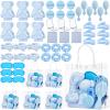Suncalla 54 Pcs Spa Sleepover Party Supplies Include Bow Headband Eye Mask Bath Towel Scrunchies Hair Clip Comb Powder Puff Mirror Gift Bags for Women Girls Slumber Party Favors (Sky Blue) view 1