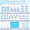 Suncalla 54 Pcs Spa Sleepover Party Supplies Include Bow Headband Eye Mask Bath Towel Scrunchies Hair Clip Comb Powder Puff Mirror Gift Bags for Women Girls Slumber Party Favors (Sky Blue) view 2