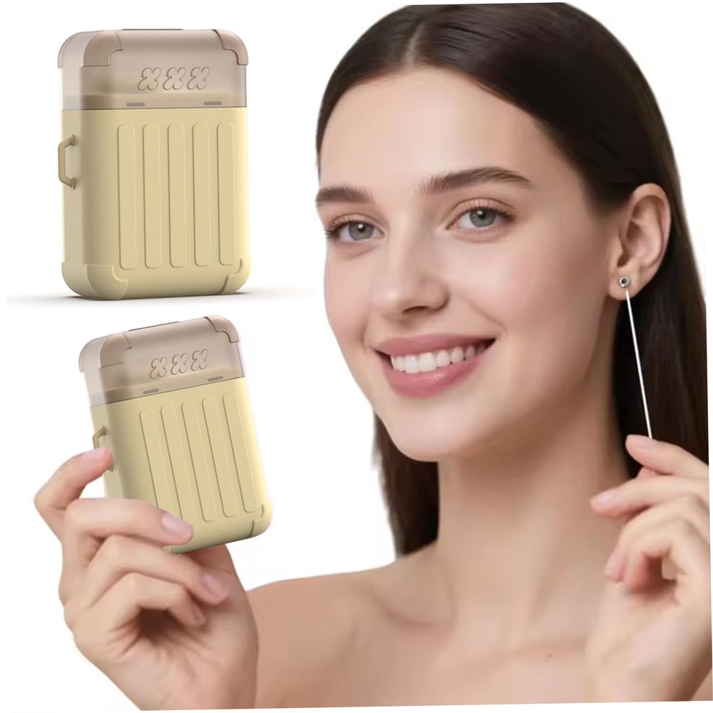 Nuiorfty Ear Hole Cleaner, 240PCS Minty Piercing Cleaner Floss with Gentle Solution, Neutralize Odors Remove Piercing Cleaning Kit for Women Men Beige