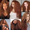 Giginger 3 Bundles Human Hair 300g 14 16 18 Inch Color 30 Dark Brown Deep Wave Bundles Human Hair Weave Unprocessed Quick Weave Bundles Hair for Black Women view 2