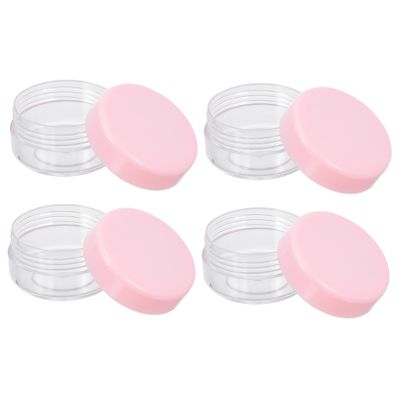 SOIMISS 100pcs Pink 10g Capacity Plastic Cosmetic Cream Jars with Lids Portable Travel Storage Containers for Makeup and Skincare Samples