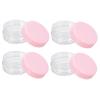 SOIMISS 100pcs Pink 10g Capacity Plastic Cosmetic Cream Jars with Lids Portable Travel Storage Containers for Makeup and Skincare Samples view 1