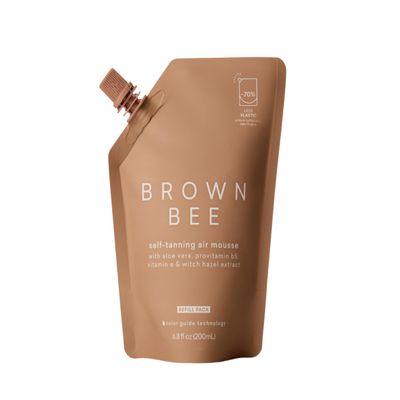 Brown Bee Air Self Tanning Mousse Refill 200 ml Self Tanner Mousse with Color Guide, Coconut Vanilla Scent, Eco Refill