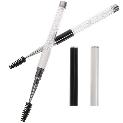GALPADA 2pcs Eyelash Brush Applicator Set with Spiral Fiber Lash Wands, White and Dark Lash Applicators for Eyelash Extension Makeup and Professional Beauty Use