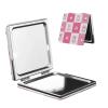 ZEYARUIBO Cute Pink Easter Plaid Rabbit Egg Portable Pocket Makeup Mirror Square Travel Two-Sided Makeups Mirrors view 1