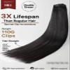 TRIIPPY Clip in Hair Extensions, 110g 6Pcs seamless Yaki Straight Hair Extension Clip Ins,100% Real Raw Cambodian Human Hair,Triple The Lifespan Over Regular Virgin Hair(18 Inch,Natural Color) view 2