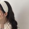 Wide edge black and white polka dots floral headband pressure hair wash hair card fashion headband (Black - small polka dots) view 4