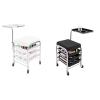 Manicure and Pedicure Tool Storage Cart, Salon Cart with 3-Tier Storage Compartments, 17.32In Tall Beauty Manicure Trolley for Homes, Offices, Salons, Adjustable Height of the Tray (White) view 1