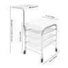 Manicure and Pedicure Tool Storage Cart, Salon Cart with 3-Tier Storage Compartments, 17.32In Tall Beauty Manicure Trolley for Homes, Offices, Salons, Adjustable Height of the Tray (White) view 2