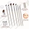7Pcs Eyeliner Brushes Fine Point Eyeliner Tool Eyebrow Tint Brush Thin Brow Brushes Small Nose Contour Brush Tool for Eye Makeup Nose Contouring, Gold view 2