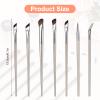 7Pcs Eyeliner Brushes Fine Point Eyeliner Tool Eyebrow Tint Brush Thin Brow Brushes Small Nose Contour Brush Tool for Eye Makeup Nose Contouring, Gold view 4